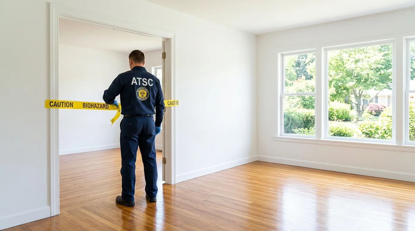 Certified biohazard cleanup crew performing Trauma Scene Cleanup in Papillion